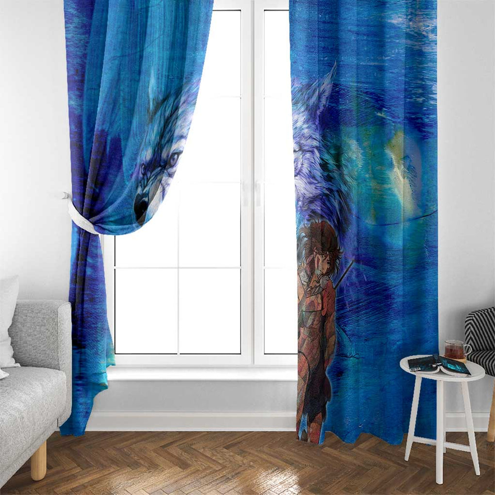 Raging Princess Mononoke Studio Ghibli Window Curtain Trippy Style