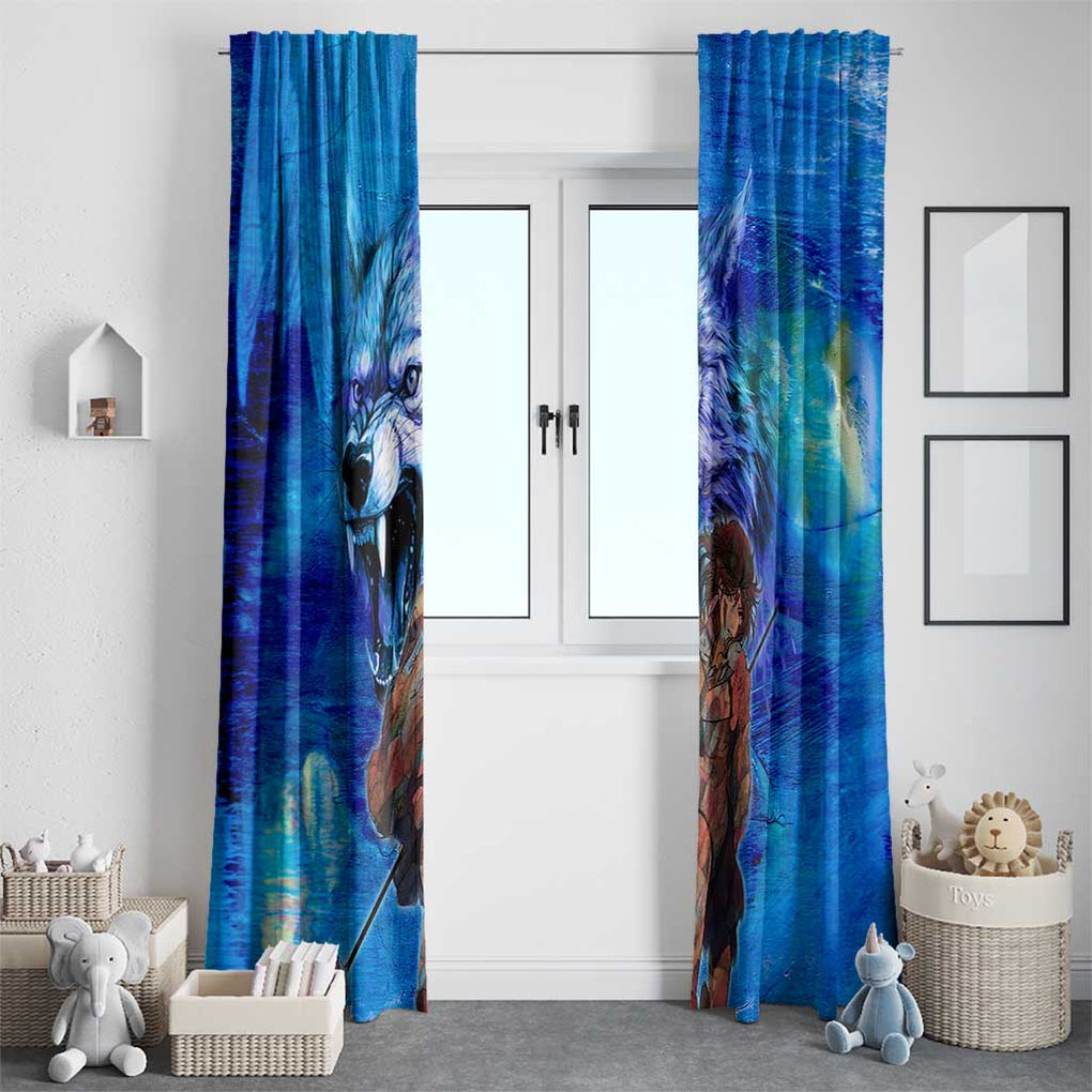 Raging Princess Mononoke Studio Ghibli Window Curtain Trippy Style