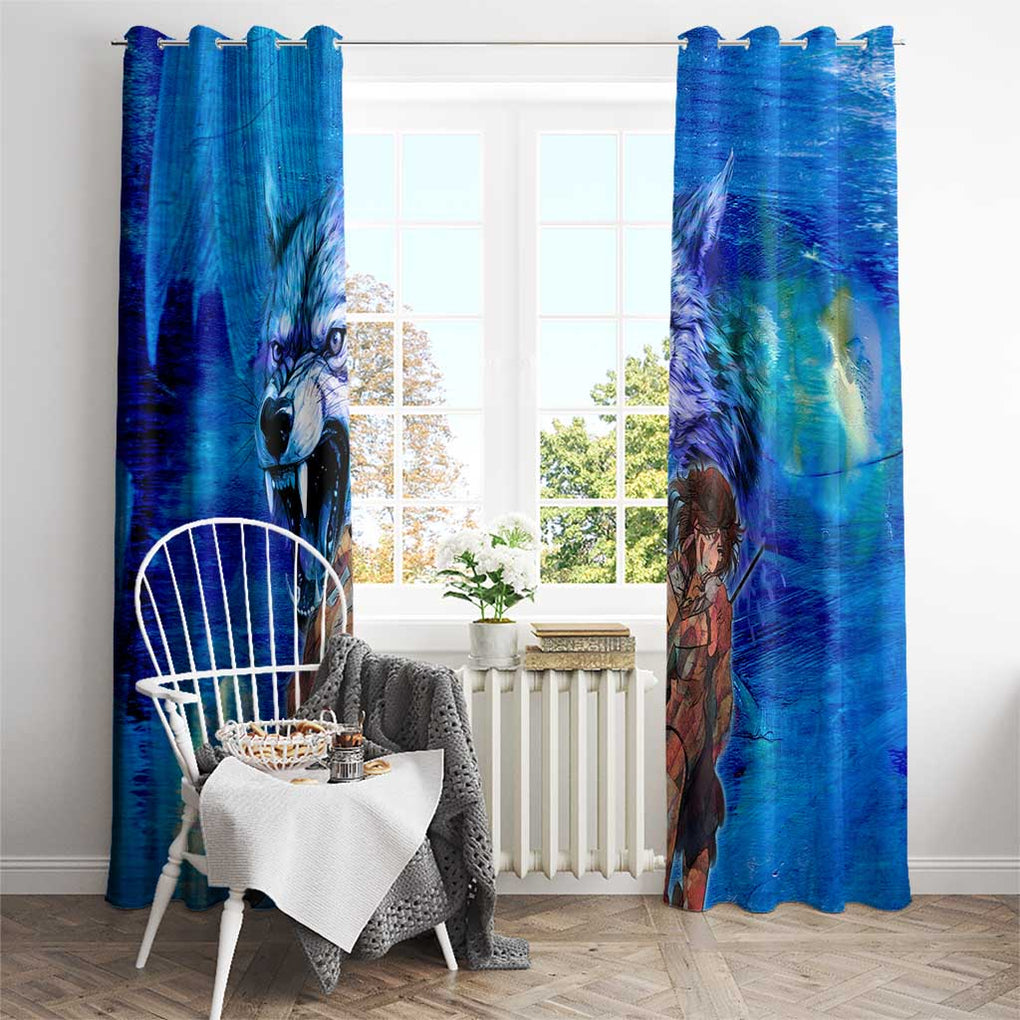 Raging Princess Mononoke Studio Ghibli Window Curtain Trippy Style