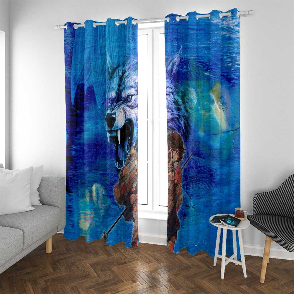 Raging Princess Mononoke Studio Ghibli Window Curtain Trippy Style