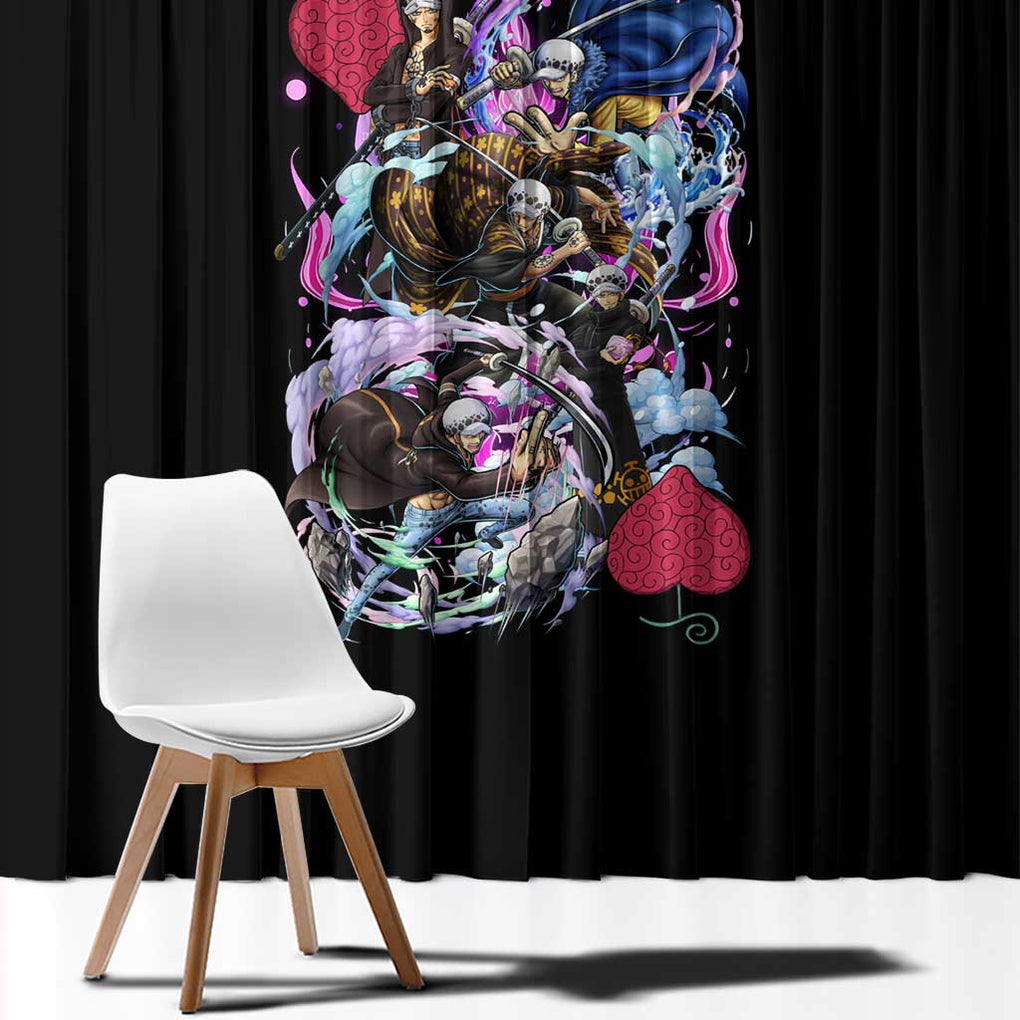 Trafalgar D. Law V4 One Piece Window Curtain Anime Style
