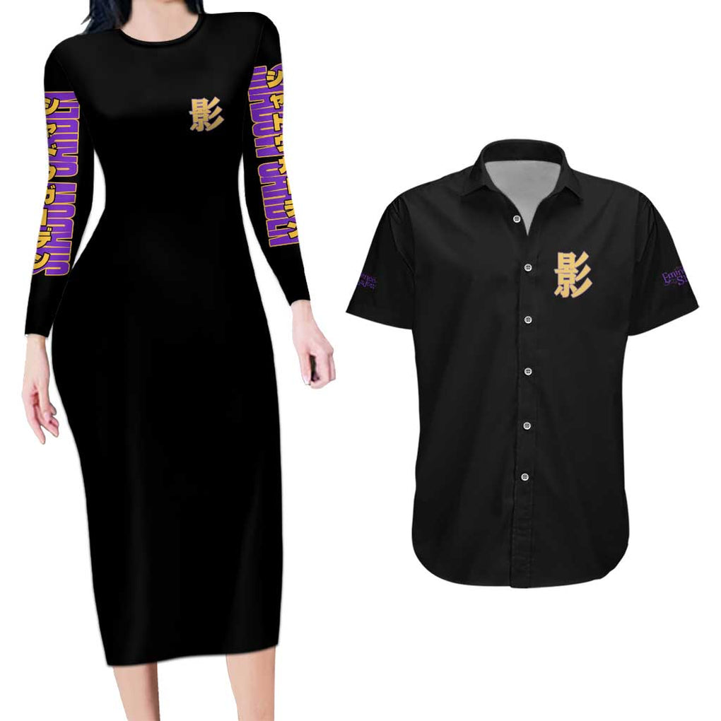 Shadow Garden The Eminence in Shadow Couples Matching Long Sleeve Bodycon Dress and Hawaiian Shirt Anime Style