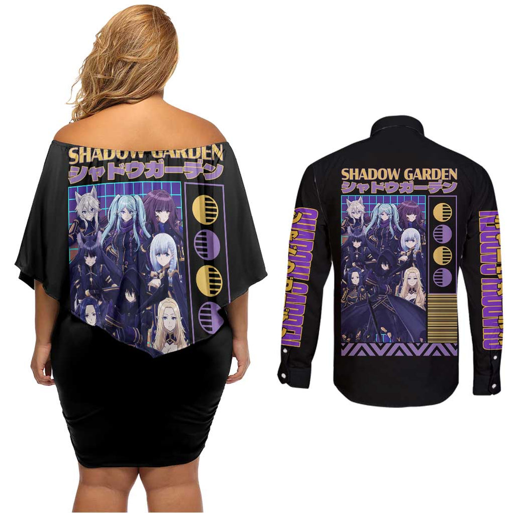 Shadow Garden The Eminence in Shadow Couples Matching Off Shoulder Short Dress and Long Sleeve Button Shirt Anime Style