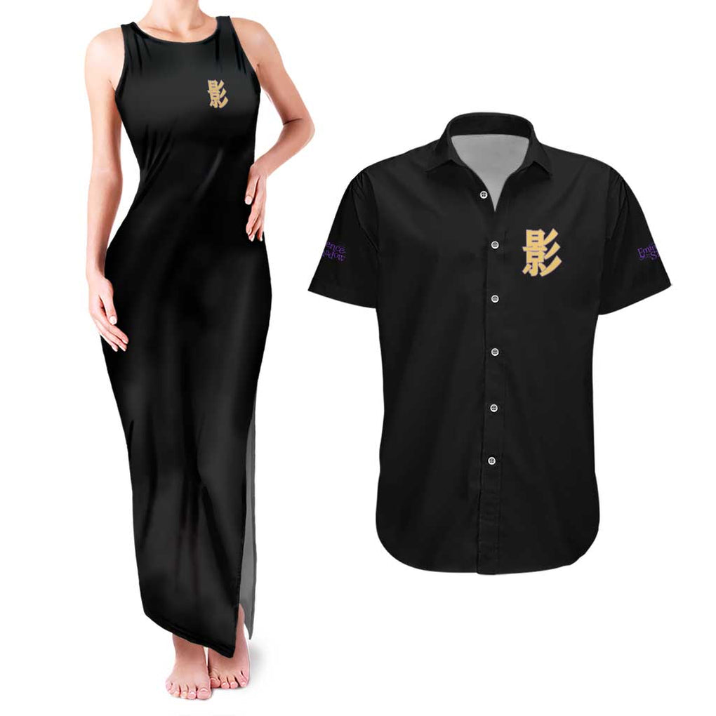 Shadow Garden The Eminence in Shadow Couples Matching Tank Maxi Dress and Hawaiian Shirt Anime Style