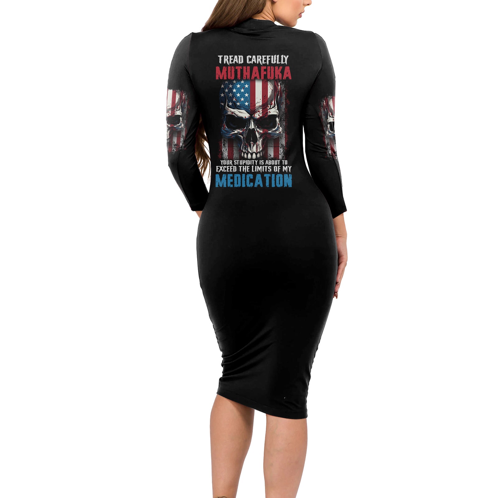 tread-carefully-muthafuka-long-sleeve-bodycon-dress