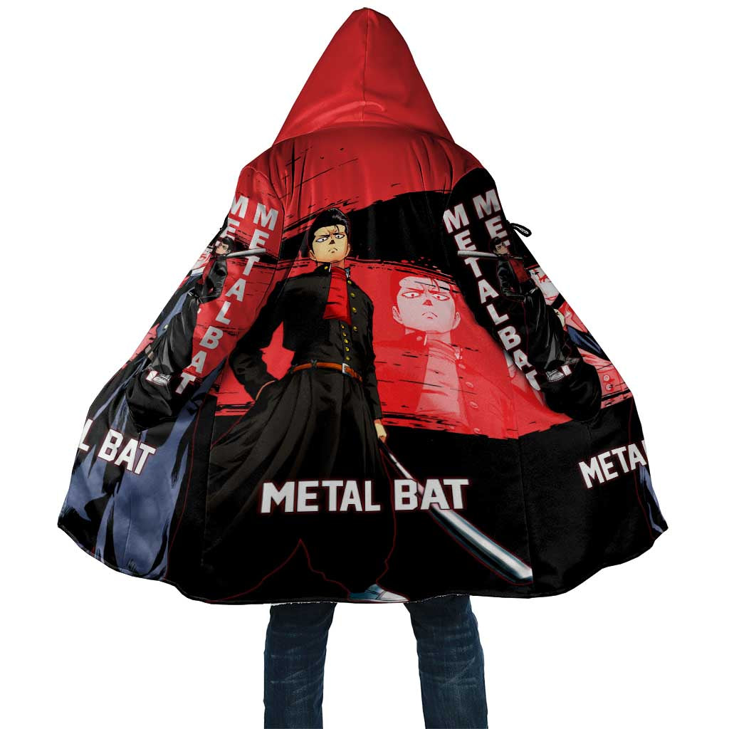 Metal Bat One Punch Man Anime Red and Black Theme Cloak with Street Fighter Style and Bold Bat Stance - The Mazicc