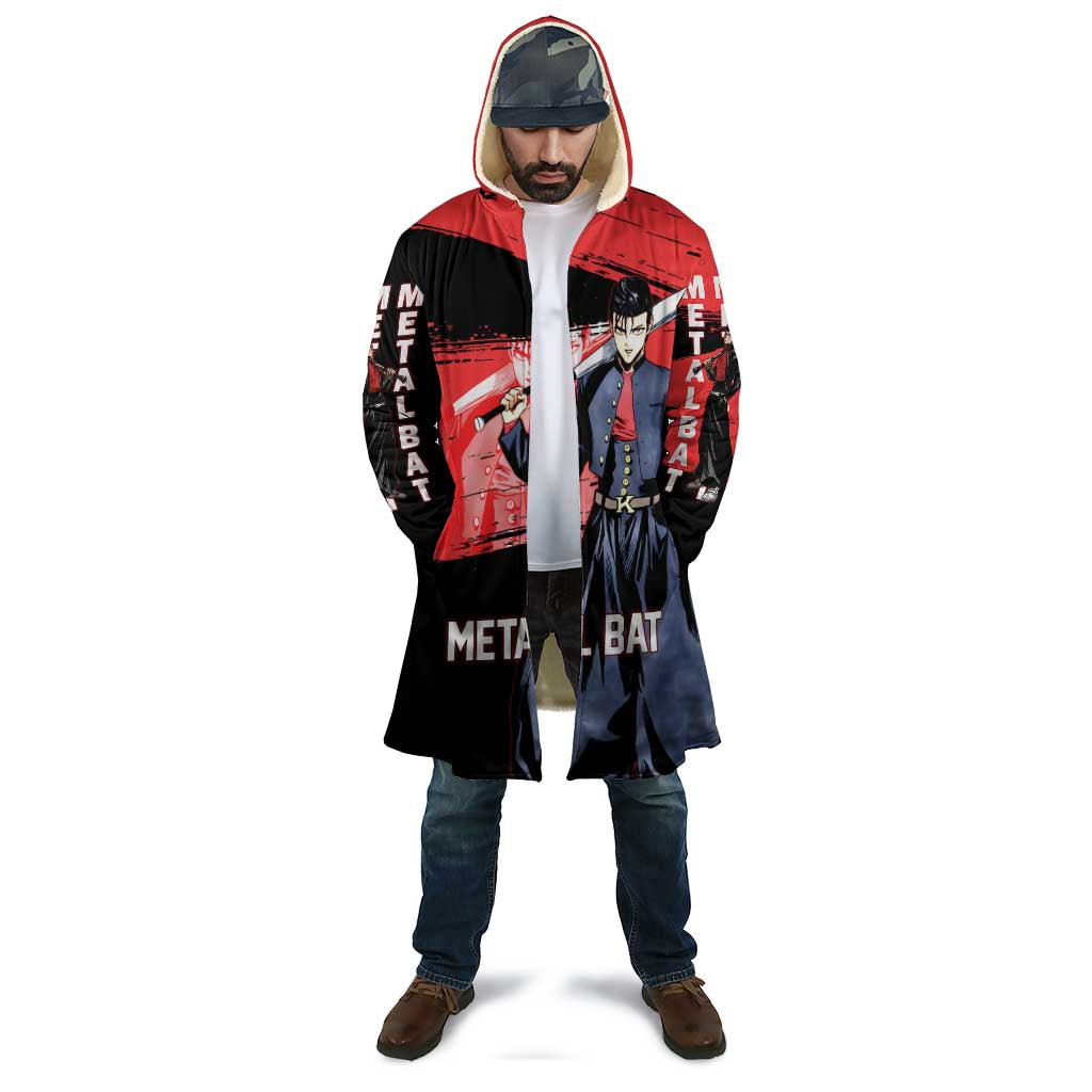 Metal Bat One Punch Man Anime Red and Black Theme Cloak with Street Fighter Style and Bold Bat Stance - The Mazicc