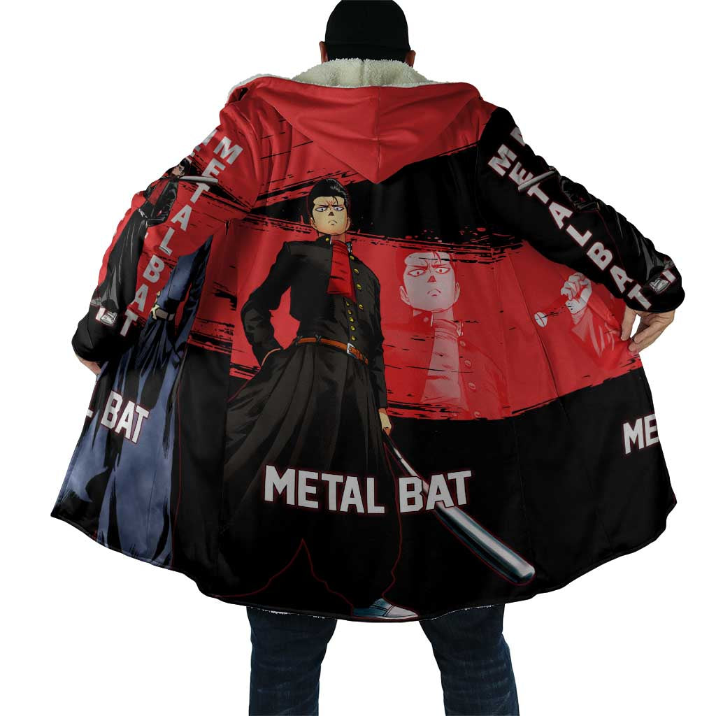 Metal Bat One Punch Man Anime Red and Black Theme Cloak with Street Fighter Style and Bold Bat Stance - The Mazicc