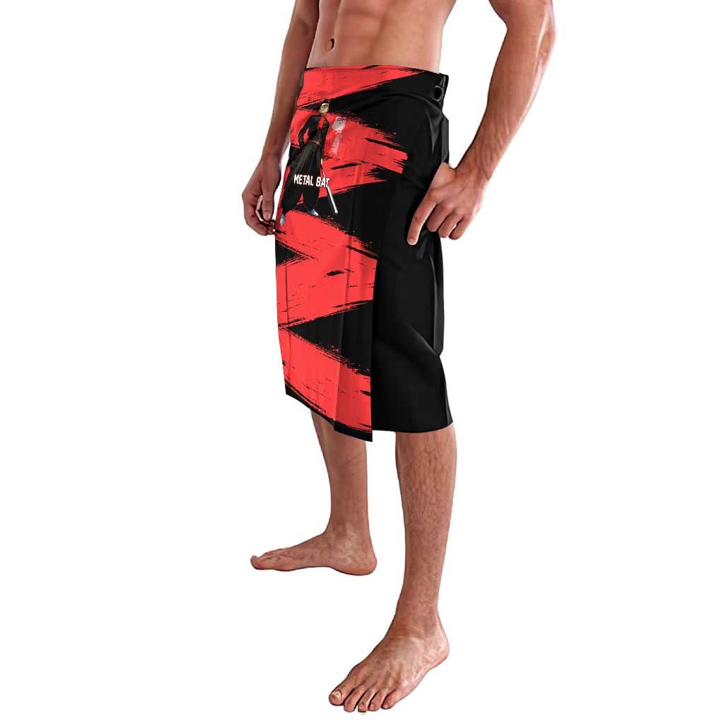 Metal Bat One Punch Man Anime Red and Black Theme Lavalava with Street Fighter Style and Bold Bat Stance - The Mazicc