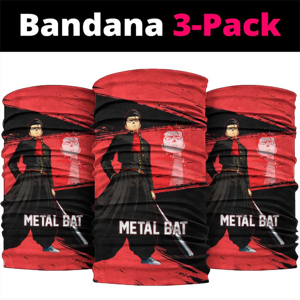 Metal Bat One Punch Man Anime Red and Black Theme Neck Gaiter with Street Fighter Style and Bold Bat Stance - The Mazicc