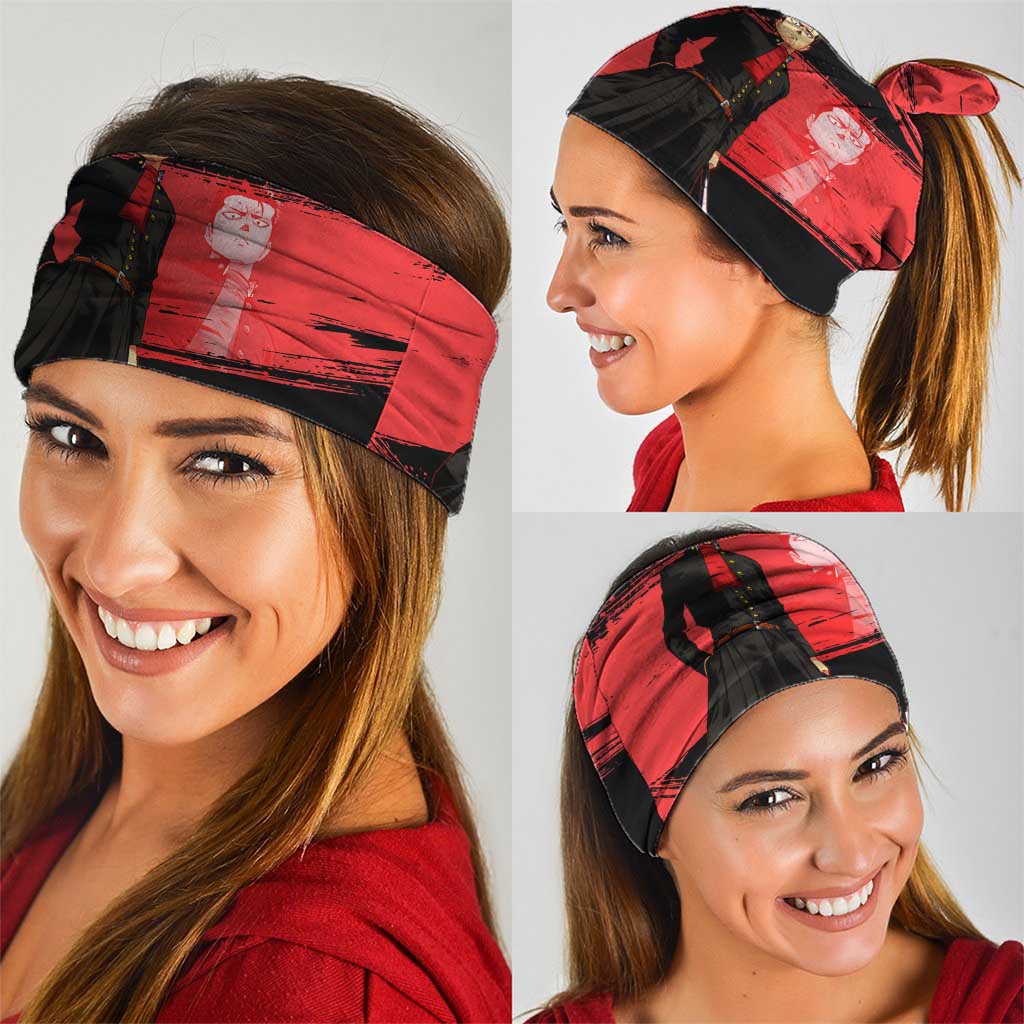 Metal Bat One Punch Man Anime Red and Black Theme Neck Gaiter with Street Fighter Style and Bold Bat Stance - The Mazicc
