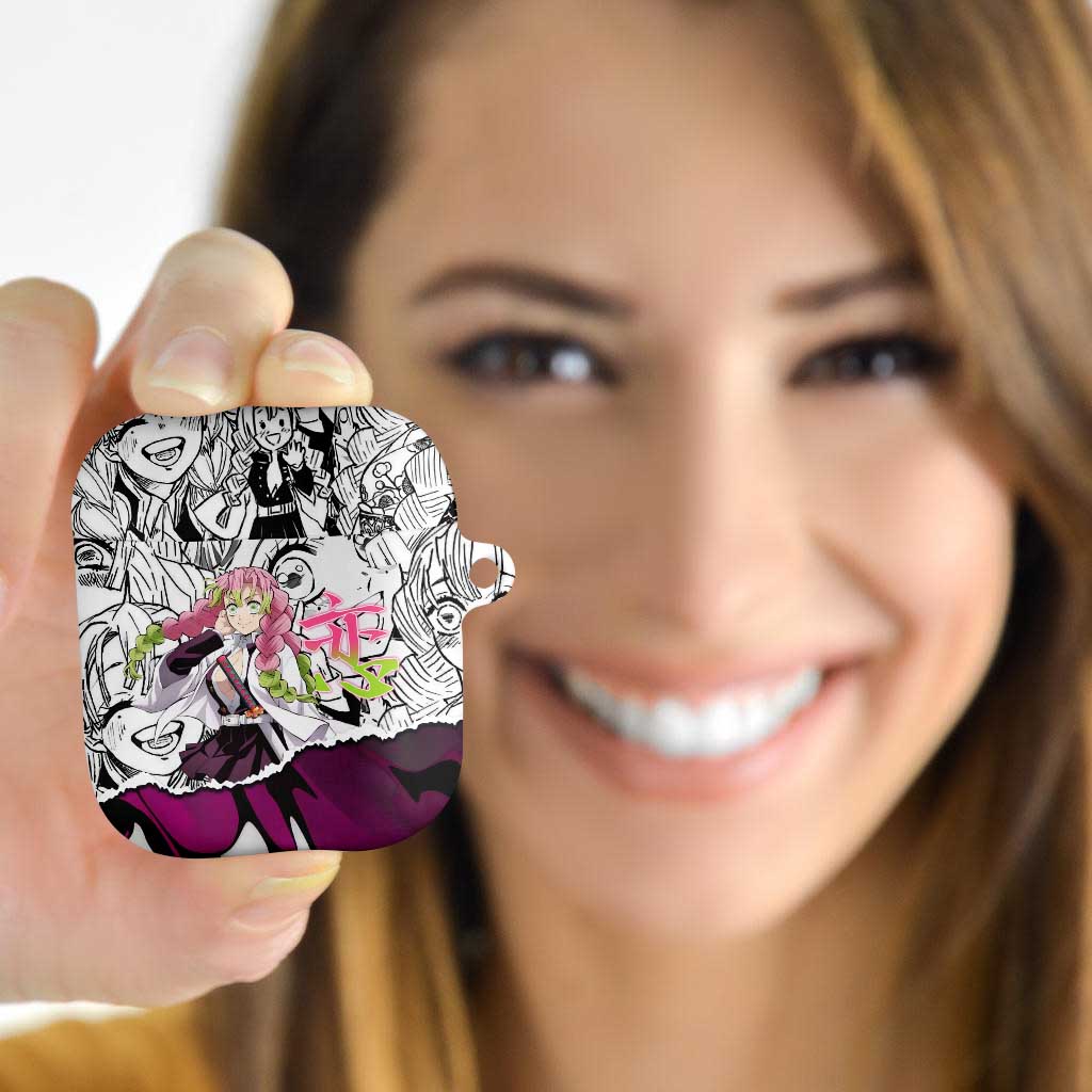 Mitsuri Kanroji Demon Slayer Manga Collage AirPods Case with Pink and Purple Love Hashira Aesthetic - The Mazicc