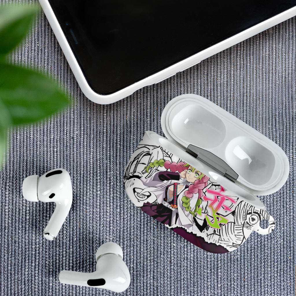 Mitsuri Kanroji Demon Slayer Manga Collage AirPods Case with Pink and Purple Love Hashira Aesthetic - The Mazicc