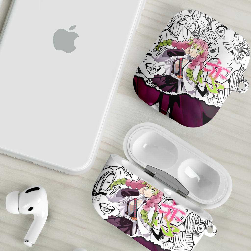Mitsuri Kanroji Demon Slayer Manga Collage AirPods Case with Pink and Purple Love Hashira Aesthetic - The Mazicc