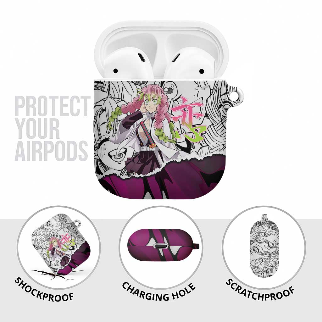 Mitsuri Kanroji Demon Slayer Manga Collage AirPods Case with Pink and Purple Love Hashira Aesthetic - The Mazicc