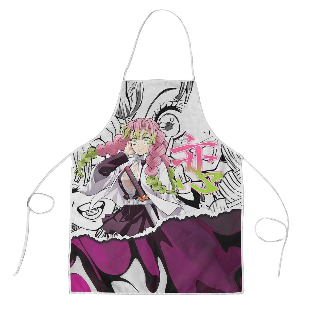Mitsuri Kanroji Demon Slayer Manga Collage Apron with Pink and Purple Love Hashira Aesthetic - The Mazicc
