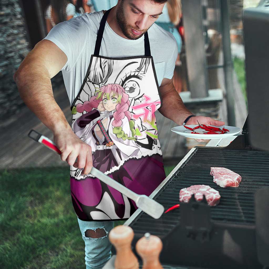 Mitsuri Kanroji Demon Slayer Manga Collage Apron with Pink and Purple Love Hashira Aesthetic - The Mazicc