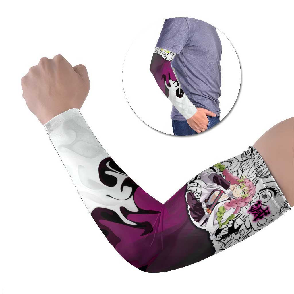 Mitsuri Kanroji Demon Slayer Manga Collage Arm Sleeves with Pink and Purple Love Hashira Aesthetic - The Mazicc