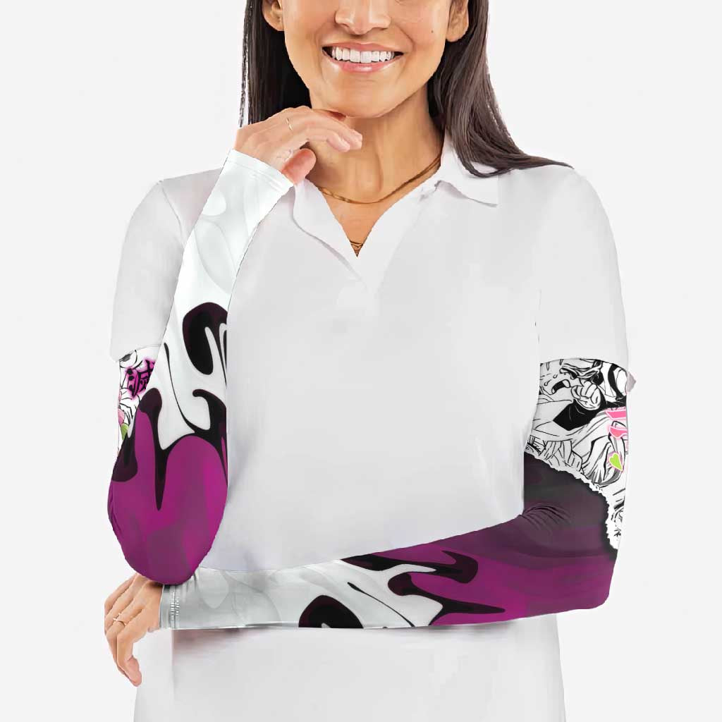 Mitsuri Kanroji Demon Slayer Manga Collage Arm Sleeves with Pink and Purple Love Hashira Aesthetic - The Mazicc