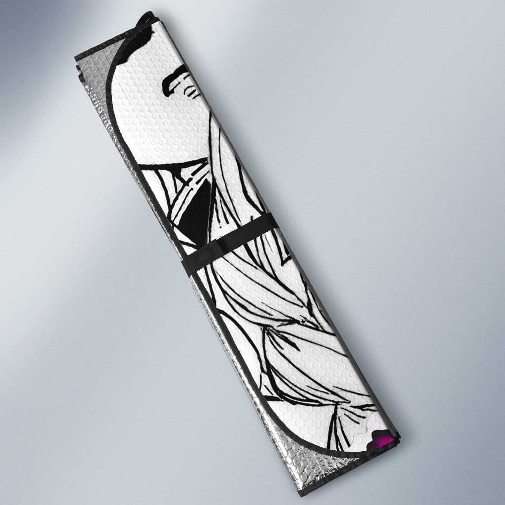 Mitsuri Kanroji Demon Slayer Manga Collage Auto Sun Shade with Pink and Purple Love Hashira Aesthetic - The Mazicc