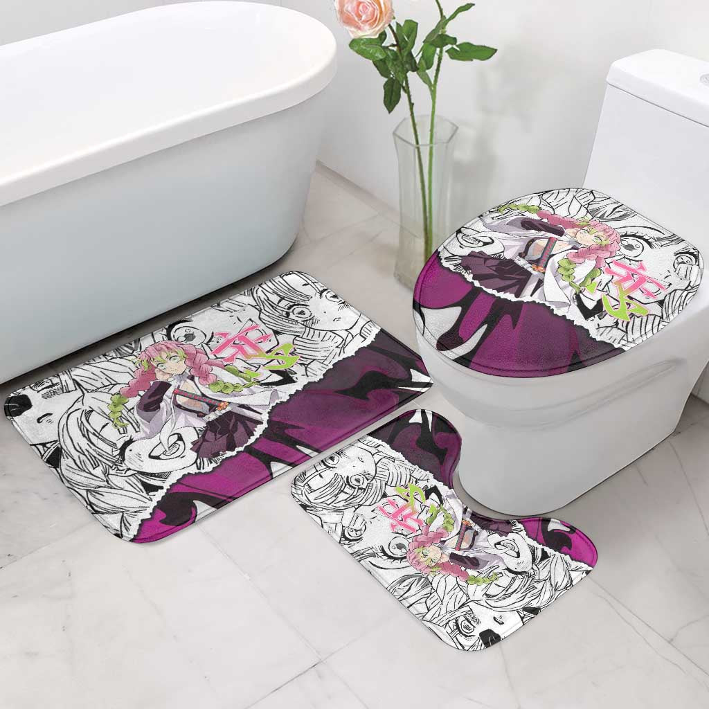 Mitsuri Kanroji Demon Slayer Manga Collage Bathroom Set with Pink and Purple Love Hashira Aesthetic - The Mazicc
