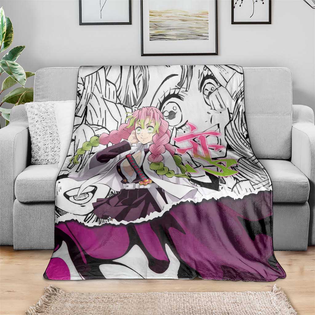 Mitsuri Kanroji Demon Slayer Manga Collage Blanket with Pink and Purple Love Hashira Aesthetic - The Mazicc