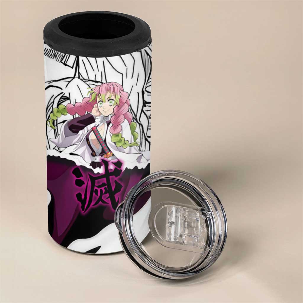 Mitsuri Kanroji Demon Slayer Manga Collage 4 in 1 Can Cooler Tumbler with Pink and Purple Love Hashira Aesthetic - The Mazicc
