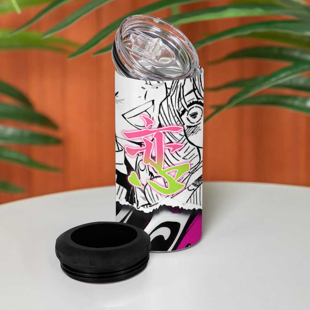 Mitsuri Kanroji Demon Slayer Manga Collage 4 in 1 Can Cooler Tumbler with Pink and Purple Love Hashira Aesthetic - The Mazicc