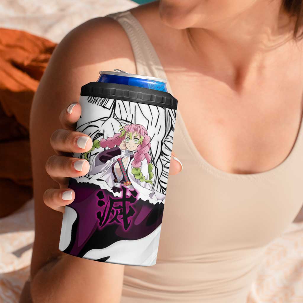 Mitsuri Kanroji Demon Slayer Manga Collage 4 in 1 Can Cooler Tumbler with Pink and Purple Love Hashira Aesthetic - The Mazicc