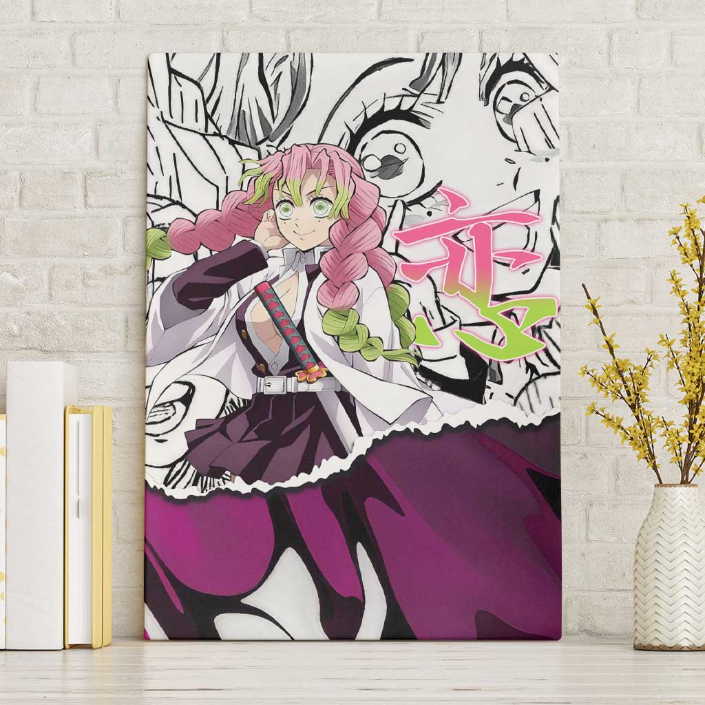 Mitsuri Kanroji Demon Slayer Manga Collage Canvas Wall Art with Pink and Purple Love Hashira Aesthetic - The Mazicc
