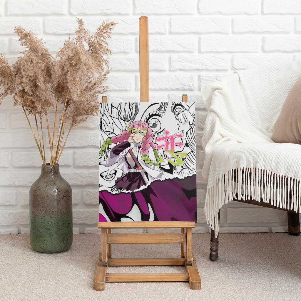 Mitsuri Kanroji Demon Slayer Manga Collage Canvas Wall Art with Pink and Purple Love Hashira Aesthetic - The Mazicc