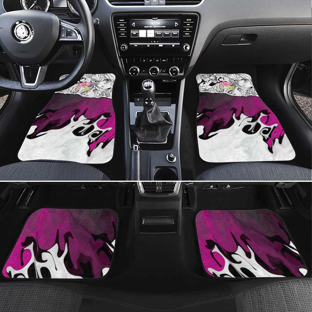 Mitsuri Kanroji Demon Slayer Manga Collage Car Mats with Pink and Purple Love Hashira Aesthetic - The Mazicc