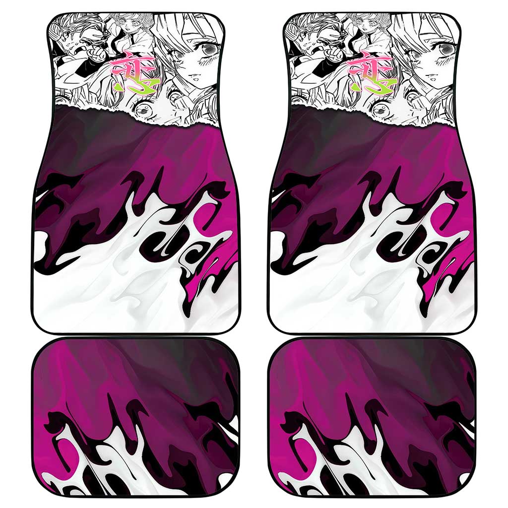 Mitsuri Kanroji Demon Slayer Manga Collage Car Mats with Pink and Purple Love Hashira Aesthetic - The Mazicc