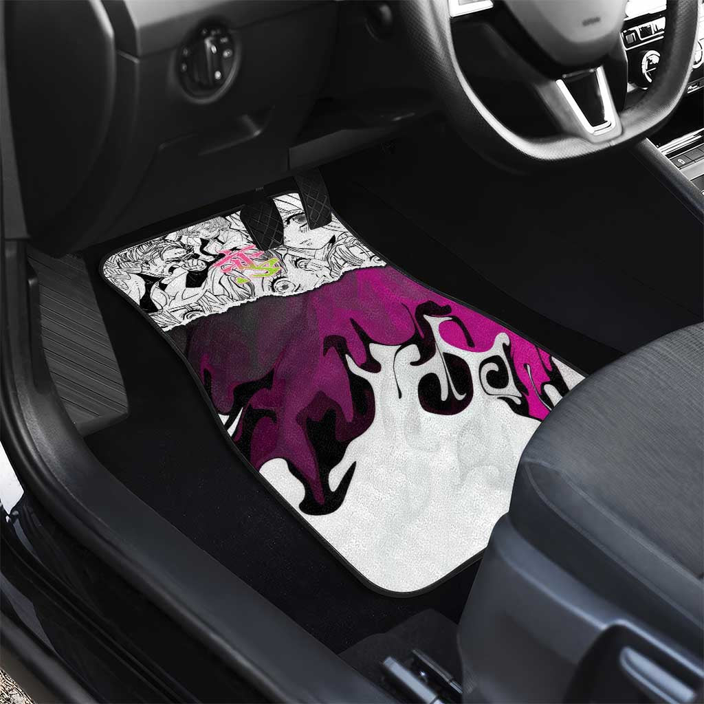Mitsuri Kanroji Demon Slayer Manga Collage Car Mats with Pink and Purple Love Hashira Aesthetic - The Mazicc