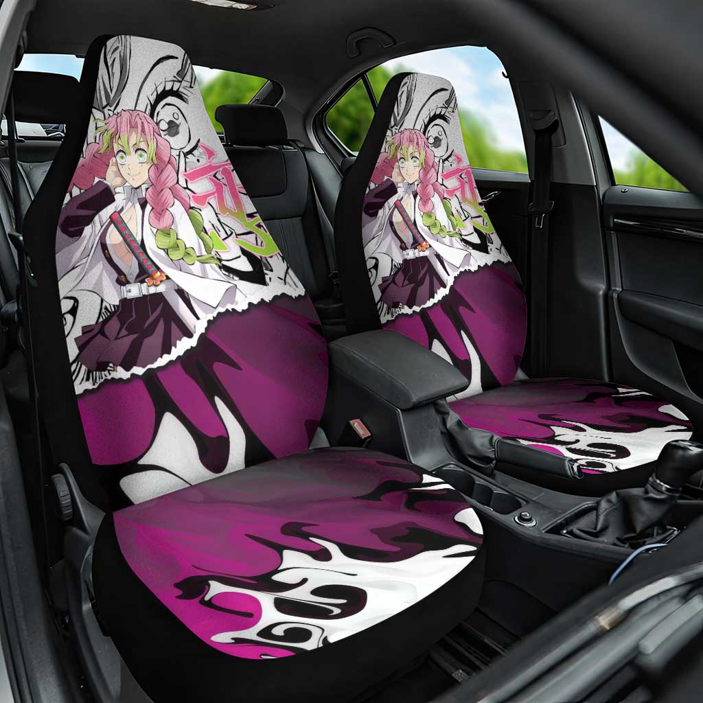 Mitsuri Kanroji Demon Slayer Manga Collage Car Seat Cover with Pink and Purple Love Hashira Aesthetic - The Mazicc