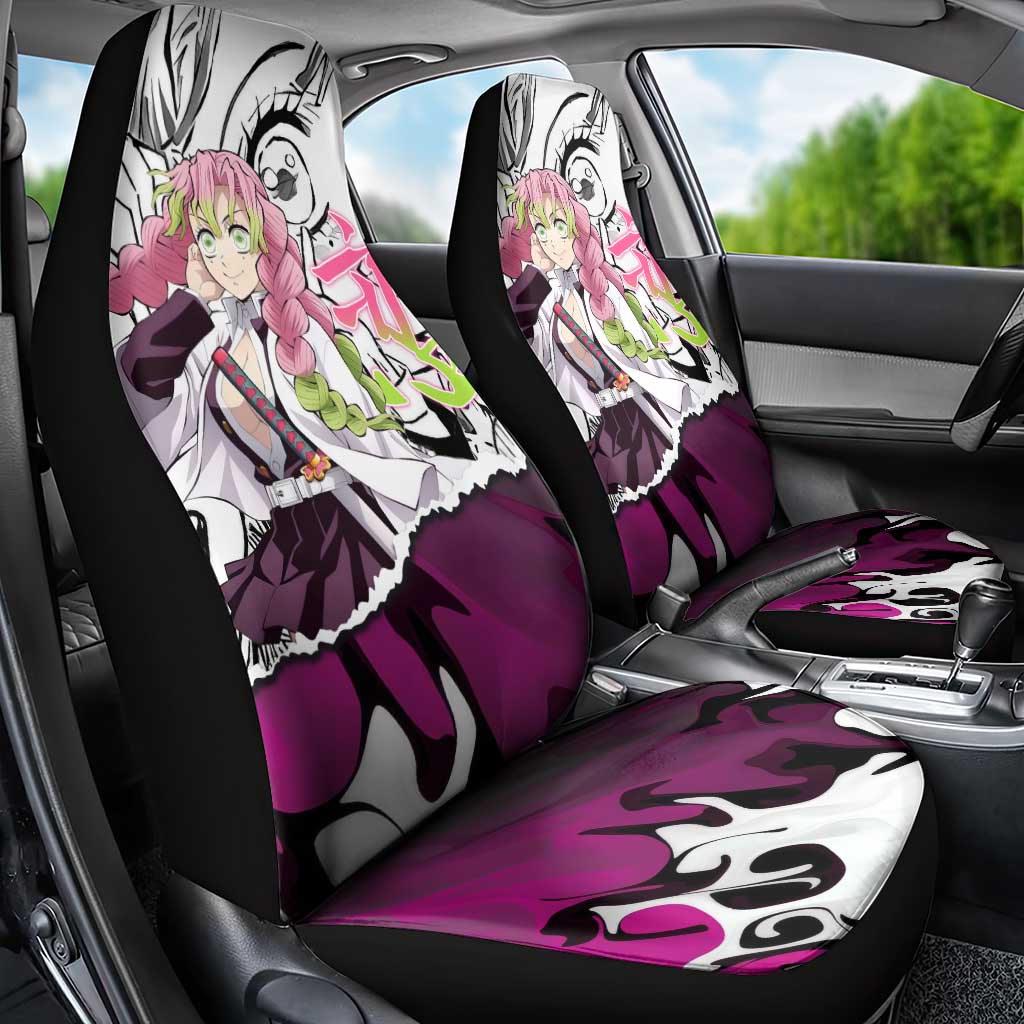 Mitsuri Kanroji Demon Slayer Manga Collage Car Seat Cover with Pink and Purple Love Hashira Aesthetic - The Mazicc