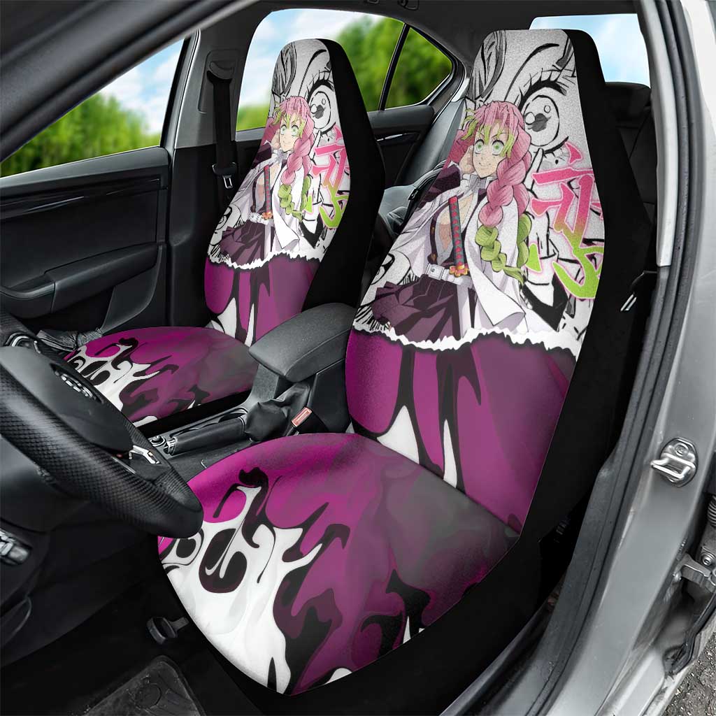 Mitsuri Kanroji Demon Slayer Manga Collage Car Seat Cover with Pink and Purple Love Hashira Aesthetic - The Mazicc