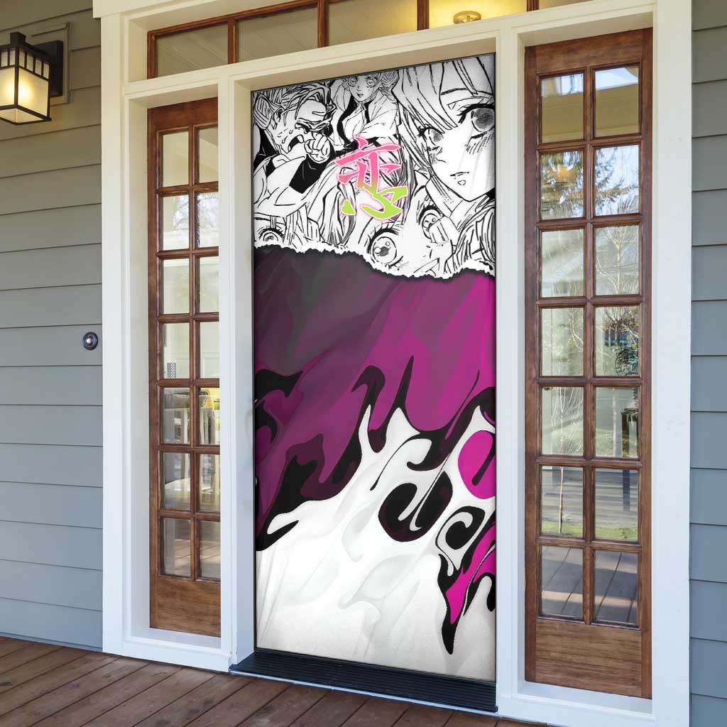 Mitsuri Kanroji Demon Slayer Manga Collage Door Cover with Pink and Purple Love Hashira Aesthetic - The Mazicc