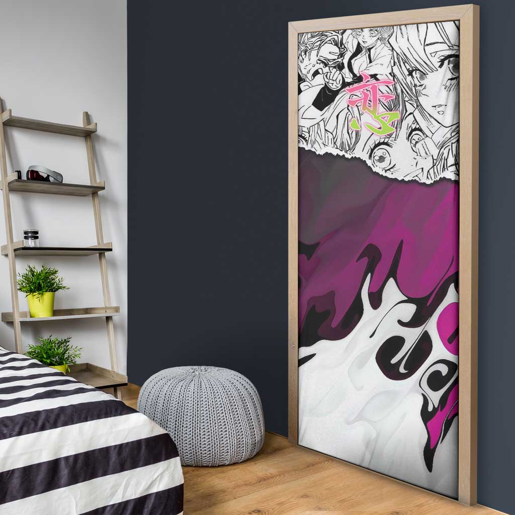Mitsuri Kanroji Demon Slayer Manga Collage Door Cover with Pink and Purple Love Hashira Aesthetic - The Mazicc