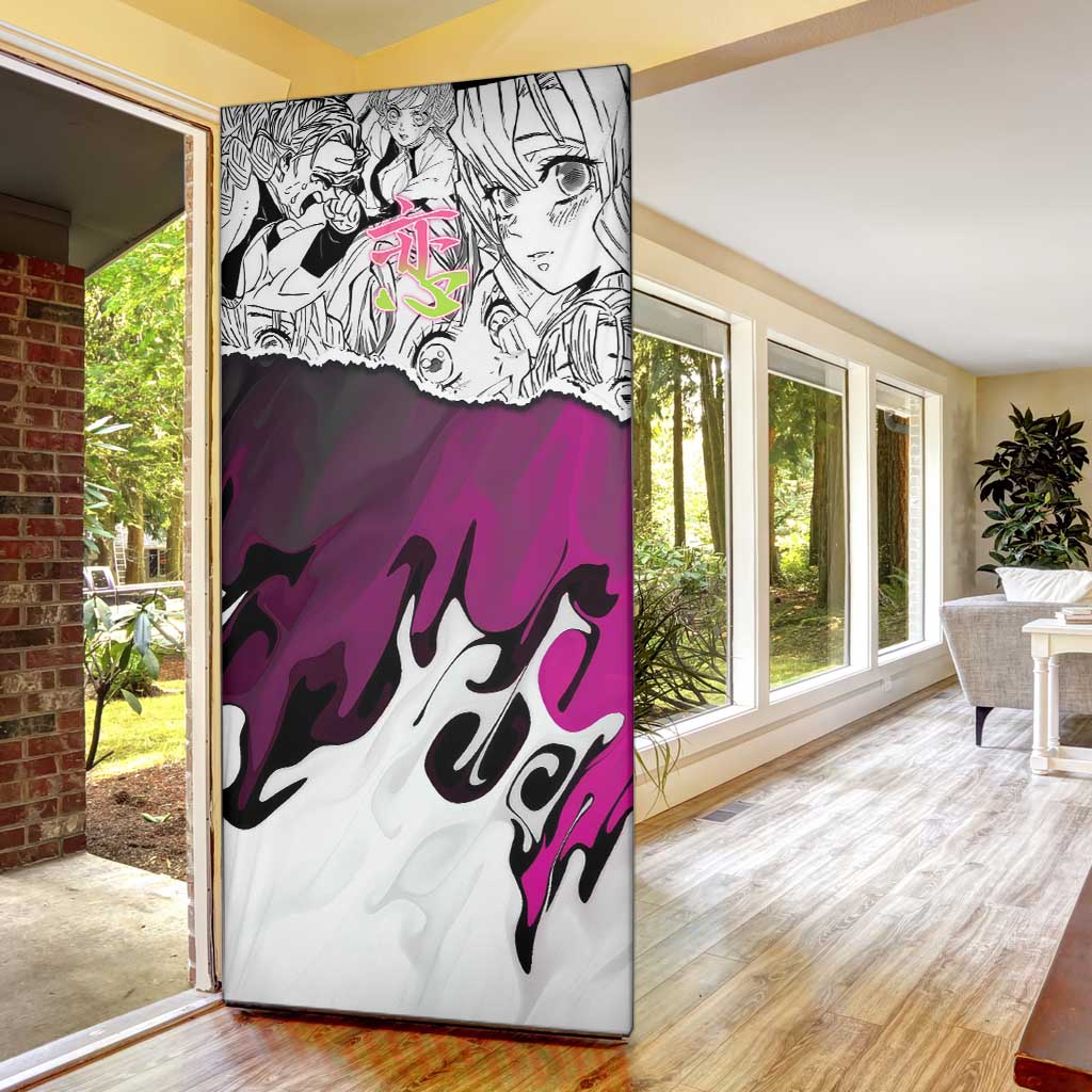 Mitsuri Kanroji Demon Slayer Manga Collage Door Cover with Pink and Purple Love Hashira Aesthetic - The Mazicc