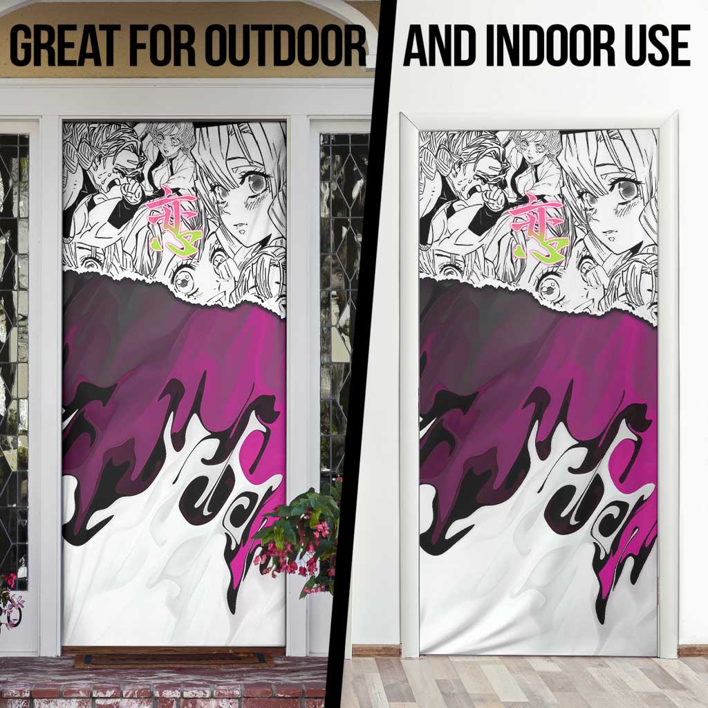 Mitsuri Kanroji Demon Slayer Manga Collage Door Cover with Pink and Purple Love Hashira Aesthetic - The Mazicc