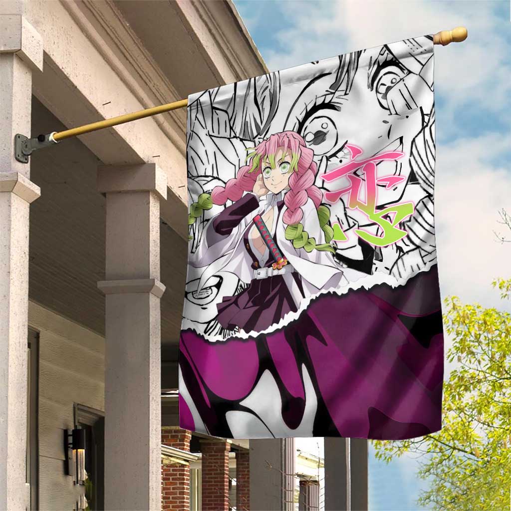 Mitsuri Kanroji Demon Slayer Manga Collage Garden Flag with Pink and Purple Love Hashira Aesthetic - The Mazicc