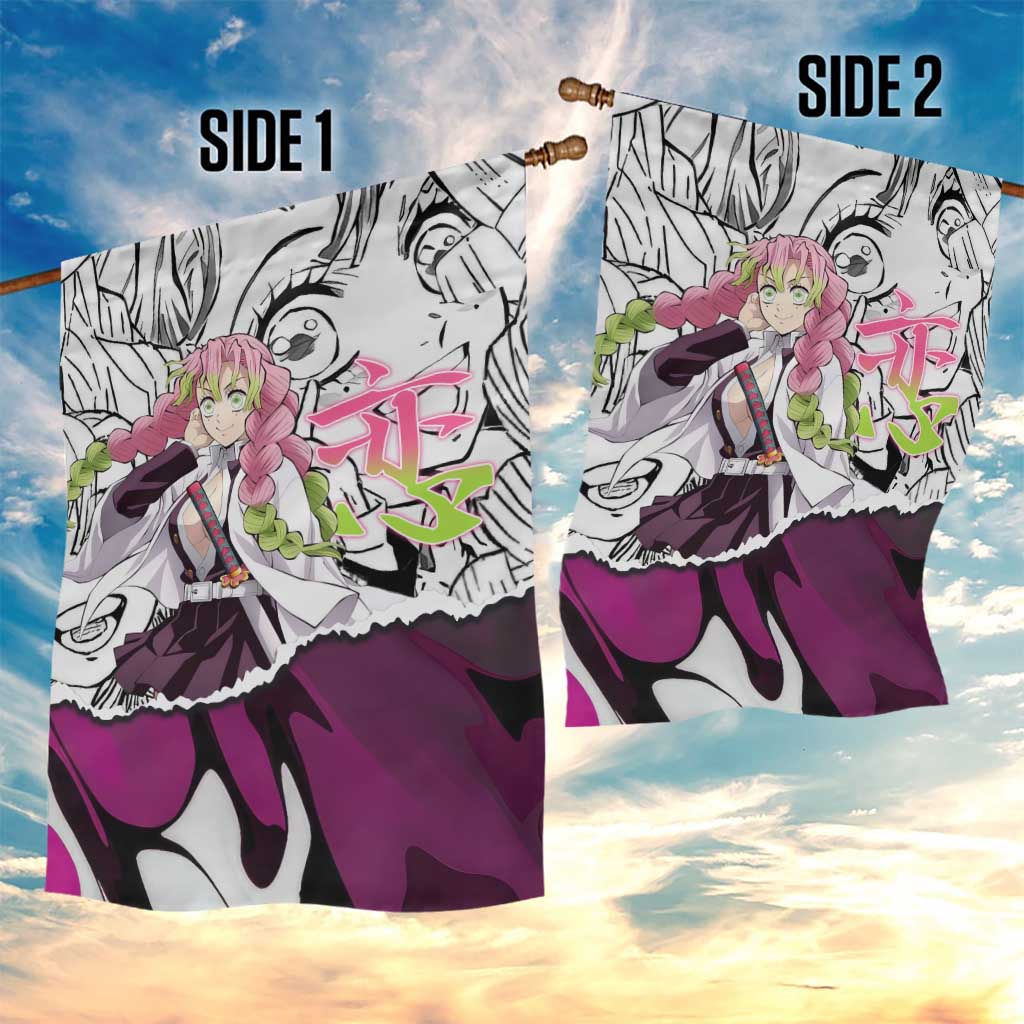 Mitsuri Kanroji Demon Slayer Manga Collage Garden Flag with Pink and Purple Love Hashira Aesthetic - The Mazicc