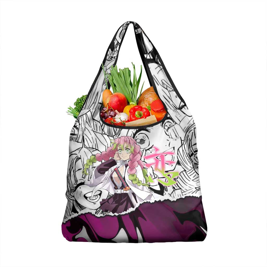 Mitsuri Kanroji Demon Slayer Manga Collage Grocery Bag with Pink and Purple Love Hashira Aesthetic - The Mazicc