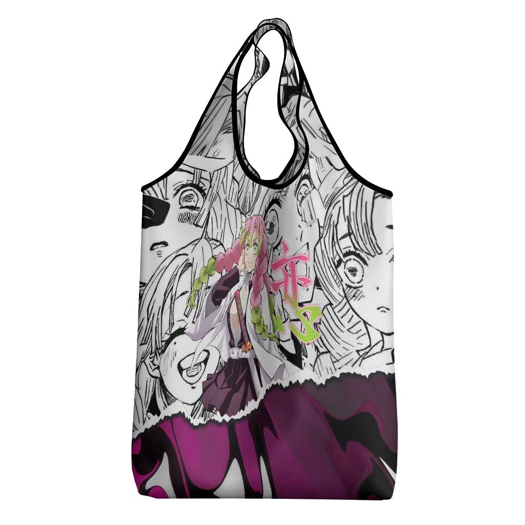 Mitsuri Kanroji Demon Slayer Manga Collage Grocery Bag with Pink and Purple Love Hashira Aesthetic - The Mazicc