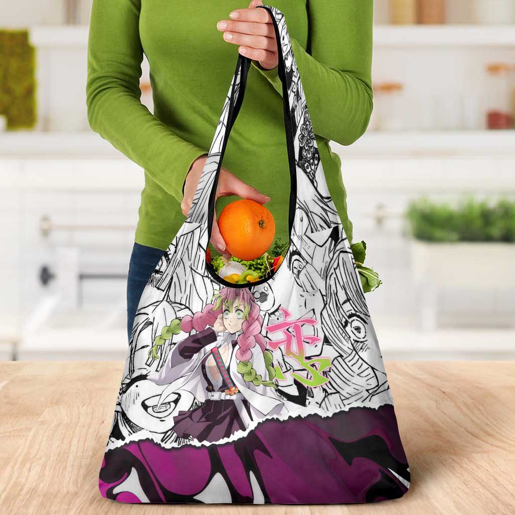 Mitsuri Kanroji Demon Slayer Manga Collage Grocery Bag with Pink and Purple Love Hashira Aesthetic - The Mazicc