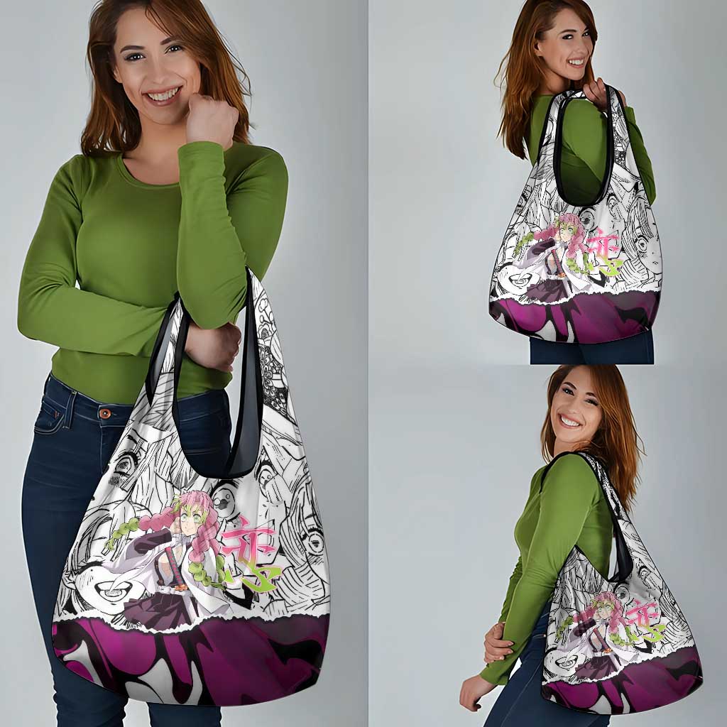 Mitsuri Kanroji Demon Slayer Manga Collage Grocery Bag with Pink and Purple Love Hashira Aesthetic - The Mazicc