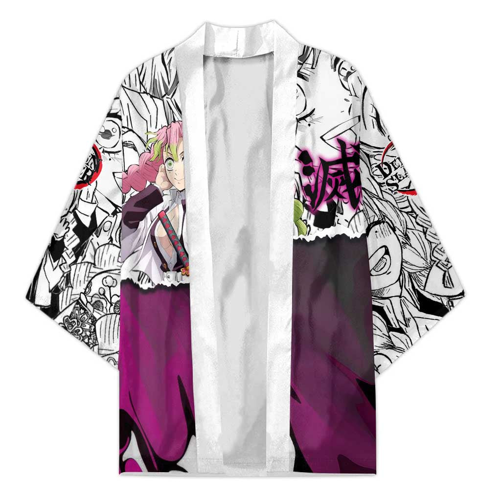 Mitsuri Kanroji Demon Slayer Manga Collage Kimono with Pink and Purple Love Hashira Aesthetic - The Mazicc