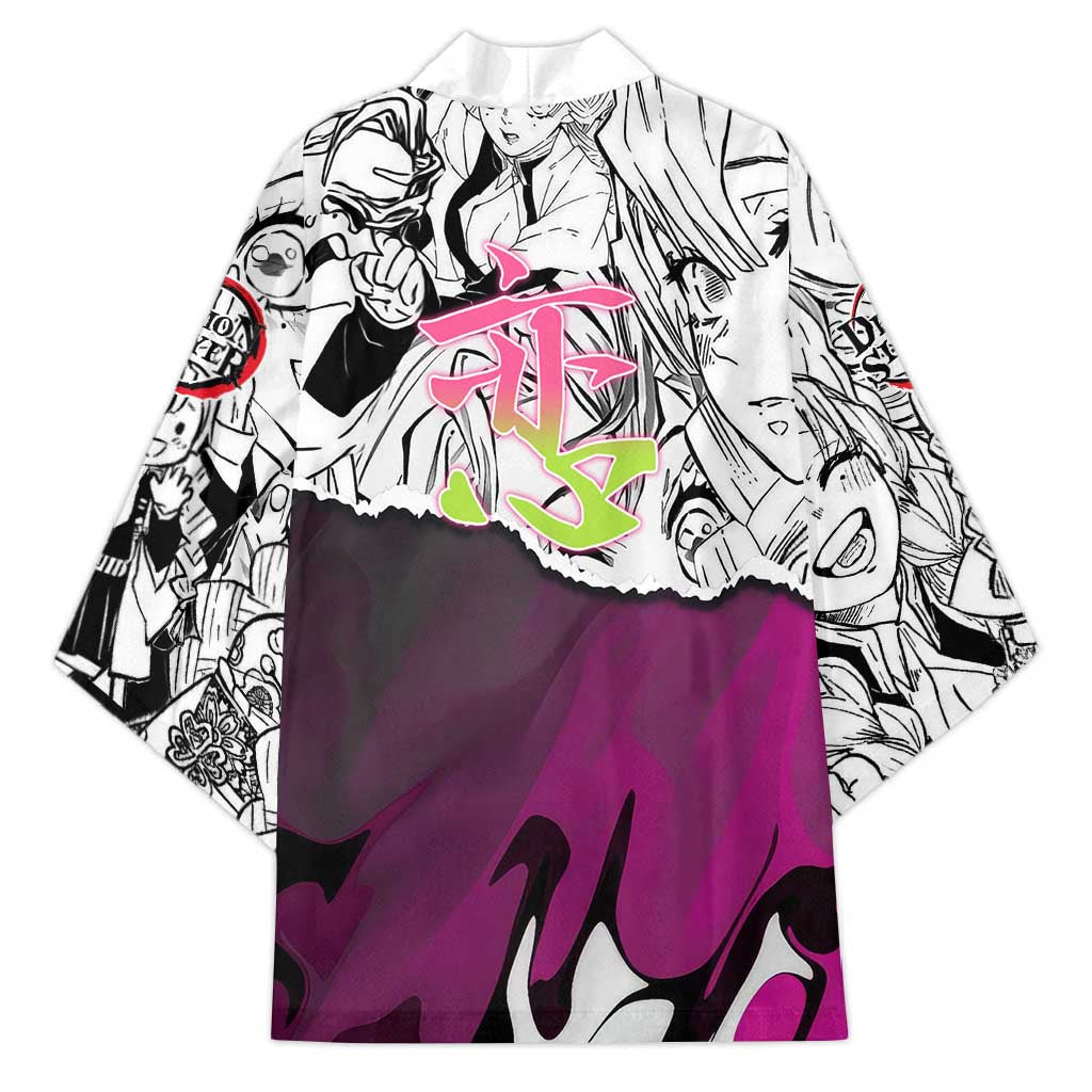 Mitsuri Kanroji Demon Slayer Manga Collage Kimono with Pink and Purple Love Hashira Aesthetic - The Mazicc