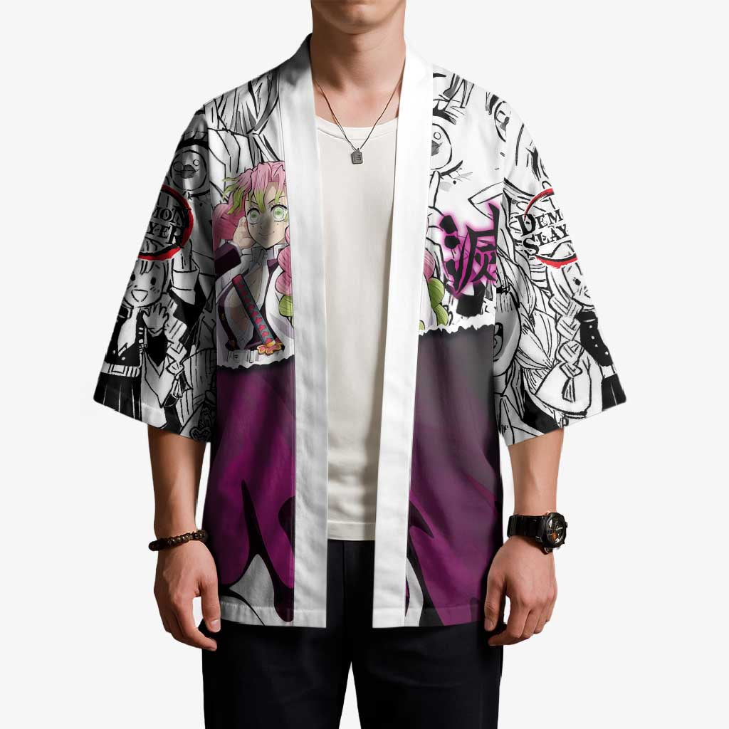 Mitsuri Kanroji Demon Slayer Manga Collage Kimono with Pink and Purple Love Hashira Aesthetic - The Mazicc